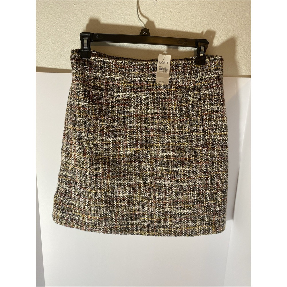 Ann Taylor Loft Tweed Shirt Size‎ 2 Side Zip Pockets Original Price 69.95 H1